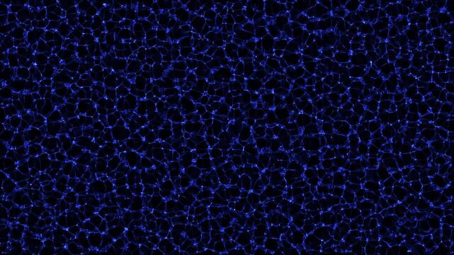 Blue vein-like patterns flow across a black abstract background