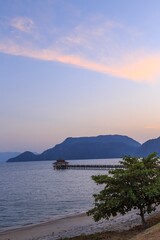 Fototapeta premium Tropical Pier Gazebo at Golden Hour, Langkawi, Malaysia