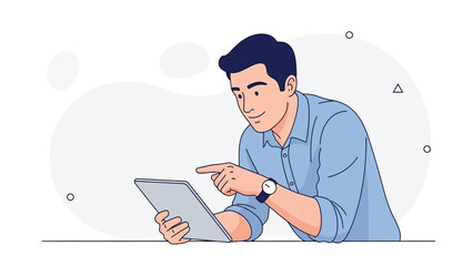 Man using a digital tablet, modern technology, online communication, business concept