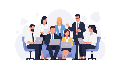 Diverse Business Team Collaborating in Modern Office Meeting