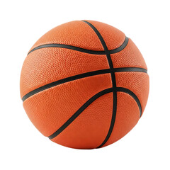 Fototapeta premium Close-up view of a basketball with detailed texture and stitching isolated on transparent background