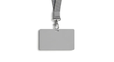 Grey Blank ID Badge on Lanyard.