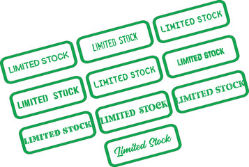 Limited Stock Green Rectangular Stamps Isolated on White Background