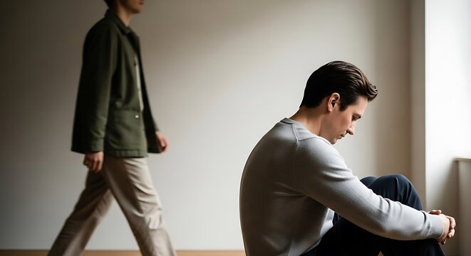 Man sitting alone in a room