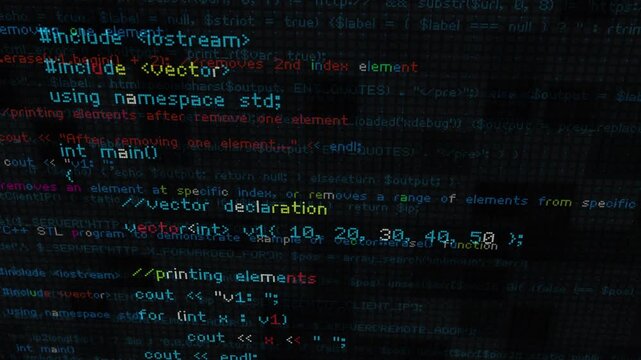 Computer network programming and data code scrolling background