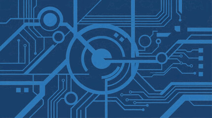 Fototapeta premium Abstract Blue Technology Background with Futuristic Circuit Board Pattern