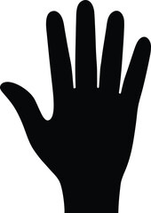 Obraz premium Minimalist black hand silhouette vector open palm