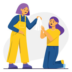 Health care support concept &ndash; woman offering tissue to sick sneezing friend