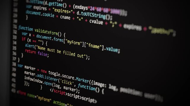 Computer network programming and data code scrolling background