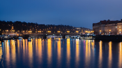 Fototapeta premium Prague, Czechia - 12.04.2025 - Prague at Night