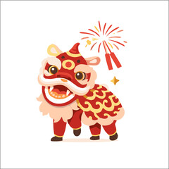 Fototapeta premium Cute red dragon monster head illustration featuring a funny smile and heart design as a vibrant vector art icon