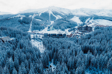 Jasn&aacute; ski resort in the Low Tatras Mountains, located in the Liptov region of Slovakia. Snow-covered peaks, alpine slopes, and winter landscape create a popular destination for skiing