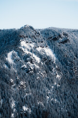 Jasn&aacute; ski resort in the Low Tatras Mountains, located in the Liptov region of Slovakia. Snow-covered peaks, alpine slopes, and winter landscape create a popular destination for skiing