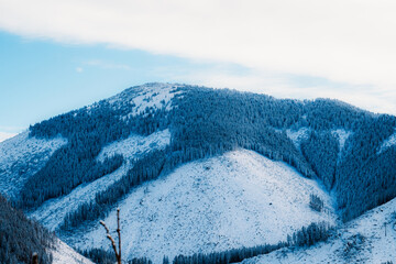 Jasn&aacute; ski resort in the Low Tatras Mountains, located in the Liptov region of Slovakia. Snow-covered peaks, alpine slopes, and winter landscape create a popular destination for skiing