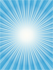 Bright Blue Sunburst Background with Radiating Lines