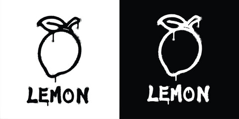 Graffiti lemon logo vector design