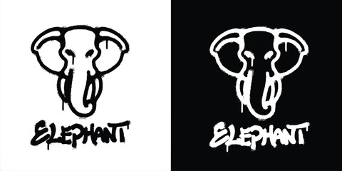 Graffiti elephant logo vector design