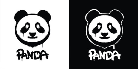 Graffiti panda logo vector design