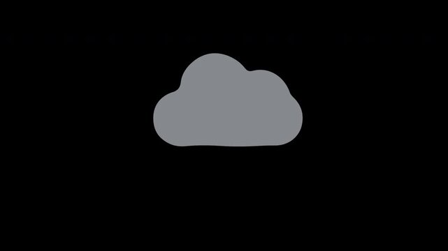 animated climate and weather forecast icon dark cloud and drizzle rain. dark cloud and drizzle rain icon animation on alpha channel, transparent background