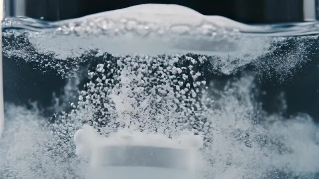 Effervescent Tablet Dissolving In Water Showing Acid Base Reaction Carbon Dioxide Bubble Release And Rapid Medicine Dispersion