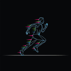 Abstract Geometric Runner Speed Motion Effect.