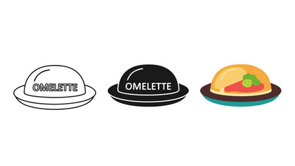 Fototapeta premium A series of hats with food names on them Vector