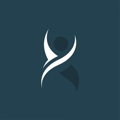 Obraz premium Abstract Human Figure Silhouette Logo Design.