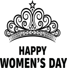Happy women's day celebration with tiara crown