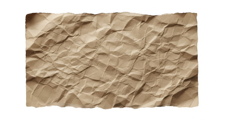 Obraz premium Crumpled brown paper texture on transparent background
