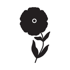 Abstract Plant Flower Black icon On White Background.
