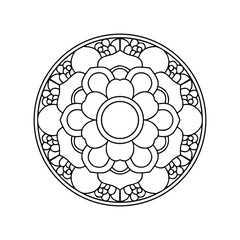   Mandala Vector Floral, Mandala, Iconic Line Art On white Background.
