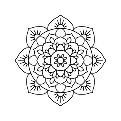   Mandala Vector Floral, Mandala, Iconic Line Art On white Background.

