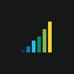 Bar Chart Showing Upward Trend and Growth.