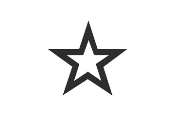 Obraz premium A black star is placed on a transparent background.