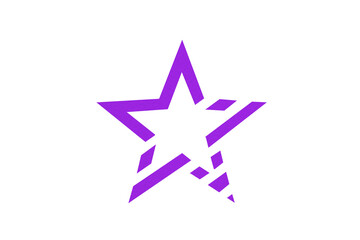 Obraz premium The purple star is located on a transparent background.