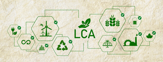 Obraz premium life cycle assessment sign on white background