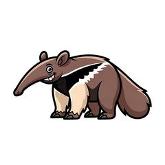 Fototapeta premium Cartoon illustration of a giant anteater.