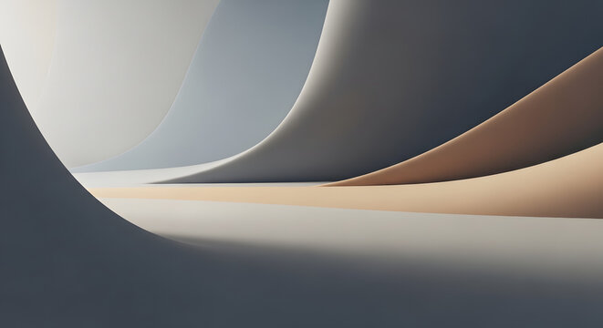 Business abstract background showing curves and layers in neutral tones for presentations or digital projects