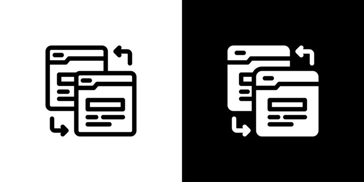 Redirect icon concept with flat Black White Background. Vector illustration.