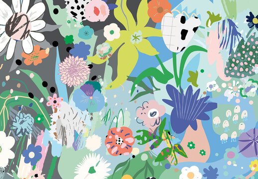 Floral Abstract Poster Layout