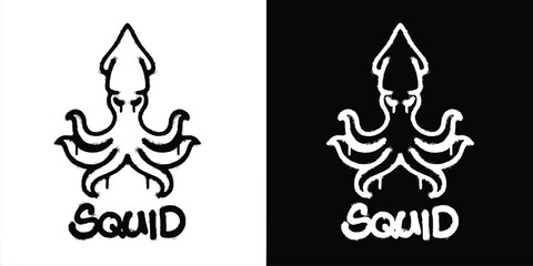 Graffiti squid logo vector design