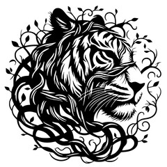 Jungle tiger silhouette