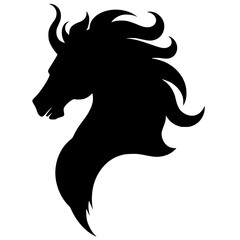 Devil horse logo silhouette