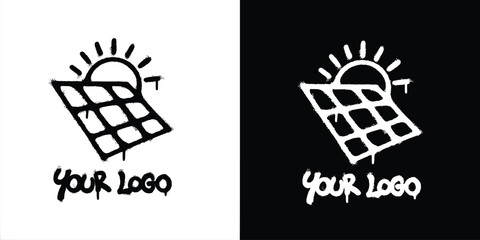 Graffiti Solar panels logo vector design