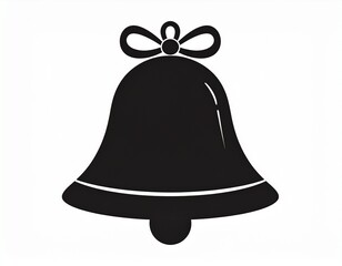 Christmas bell silhouette vector art white background