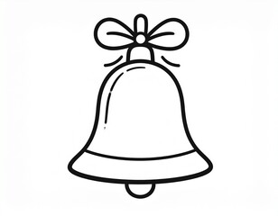 Christmas bell silhouette vector art white background