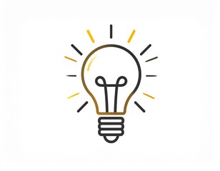 Fototapeta premium Light Bulb line icon vector, isolated on white background. Idea sign, solution, 