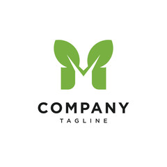 Letter M Nature Leaf Logo Icon Vector.