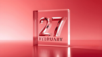 27th day of february ice cube with number 27