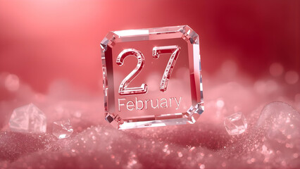 27th day of february ice cube with number 27
